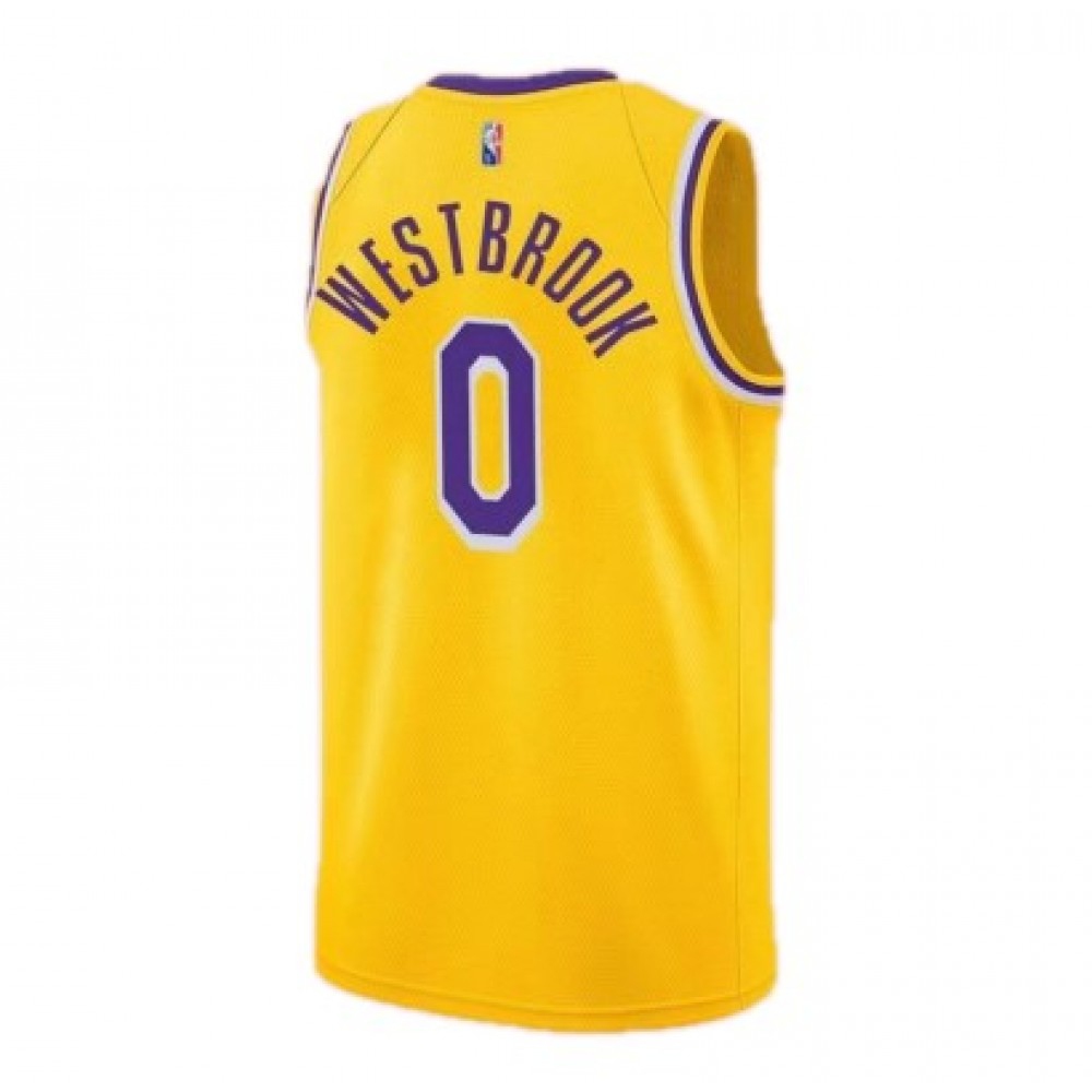 Men's Los Angeles Lakers Russell Westbrook #0 Gold 2021/22 Swingman Jersey - Icon Edition-Pro Kit Vault | Brand New 26/27 Sports Jerseys